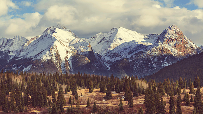 Snow-capped mountain in Colorado