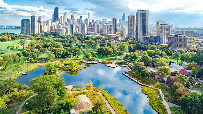 Illinois city skyline