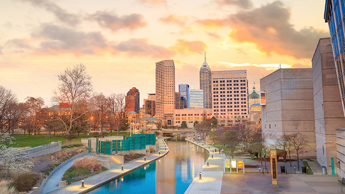 Indiana city skyline