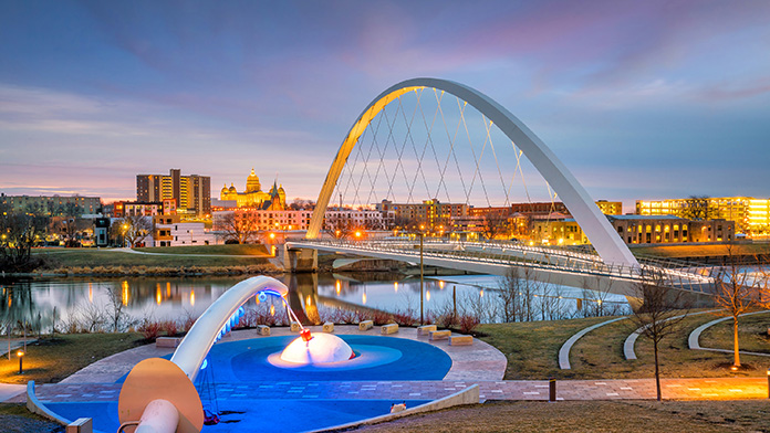 Iowa city skyline