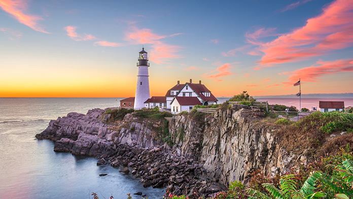 Lighthouse on the coast of Maine