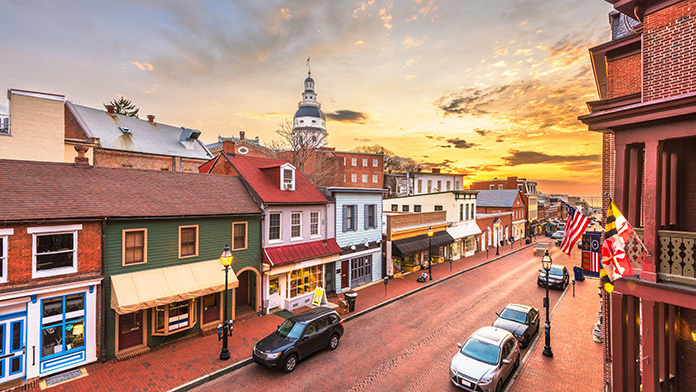 Maryland street sunset