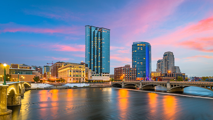 michigan cityline sunset