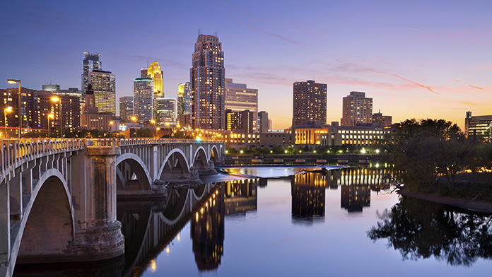 minnesota cityline sunset