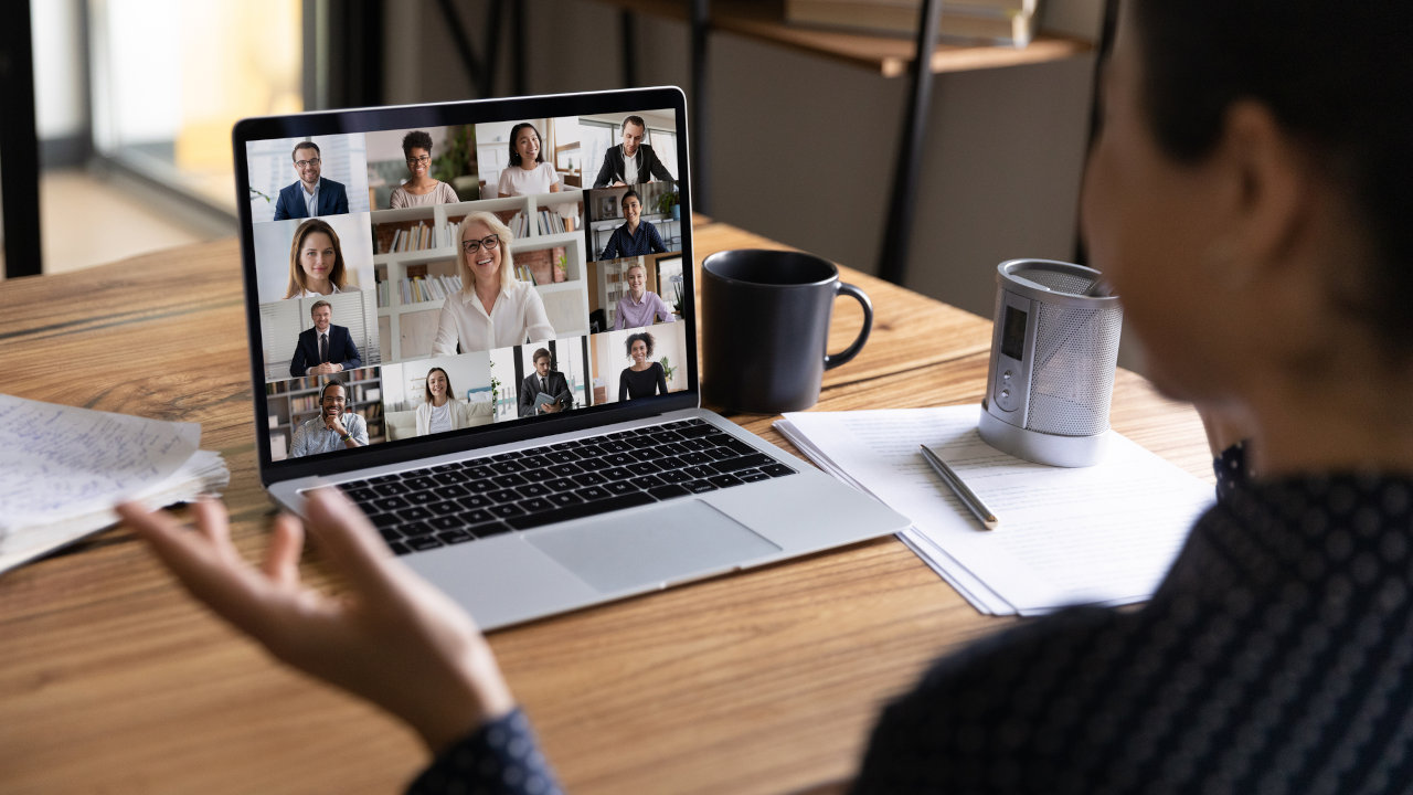 A woman attends a virtual meeting. Learn more about Narcotics Anonymous (NA) online meetings here.
